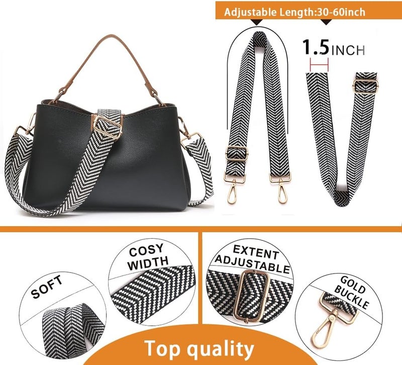 S-Jacorry Purse Strap Replacement Crossbody Wide Shoulder Strap Adjustable Canvas Straps Handbag Strap Replacement Belts - Image 3